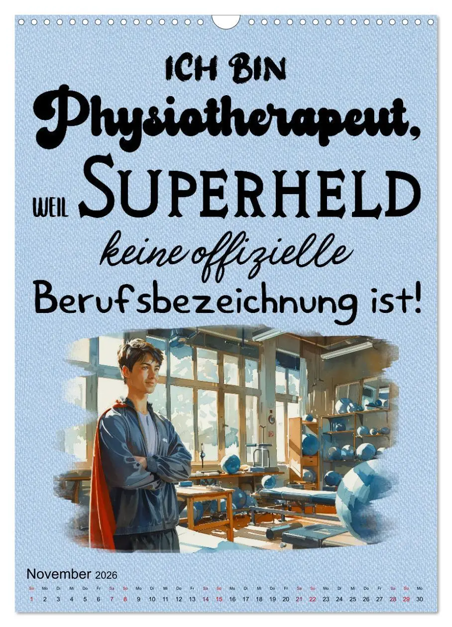 Bild: 9783516263848 | Physiosprüche (Wandkalender 2026 DIN A3 hoch), CALVENDO Monatskalender