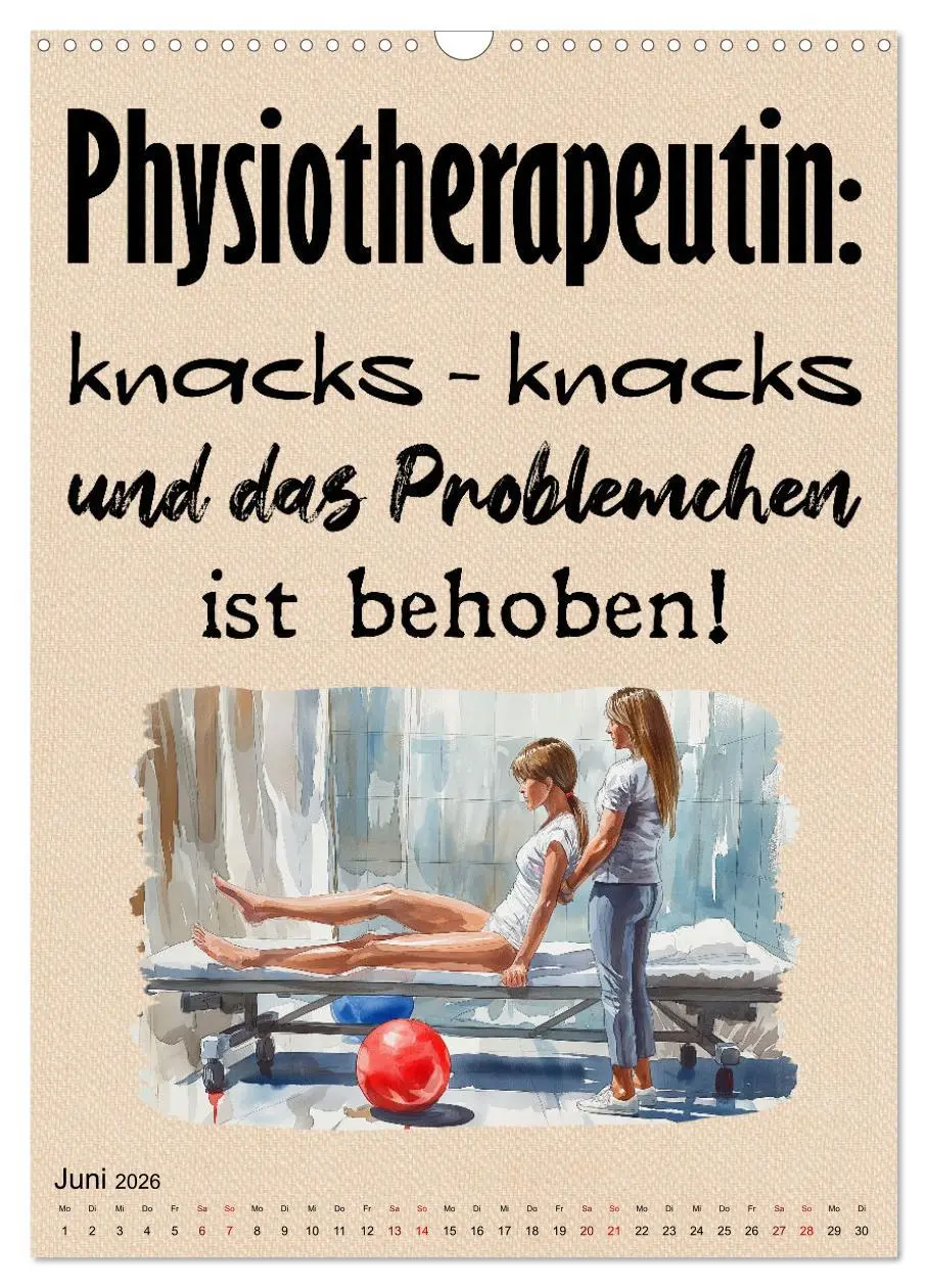 Bild: 9783516263848 | Physiosprüche (Wandkalender 2026 DIN A3 hoch), CALVENDO Monatskalender