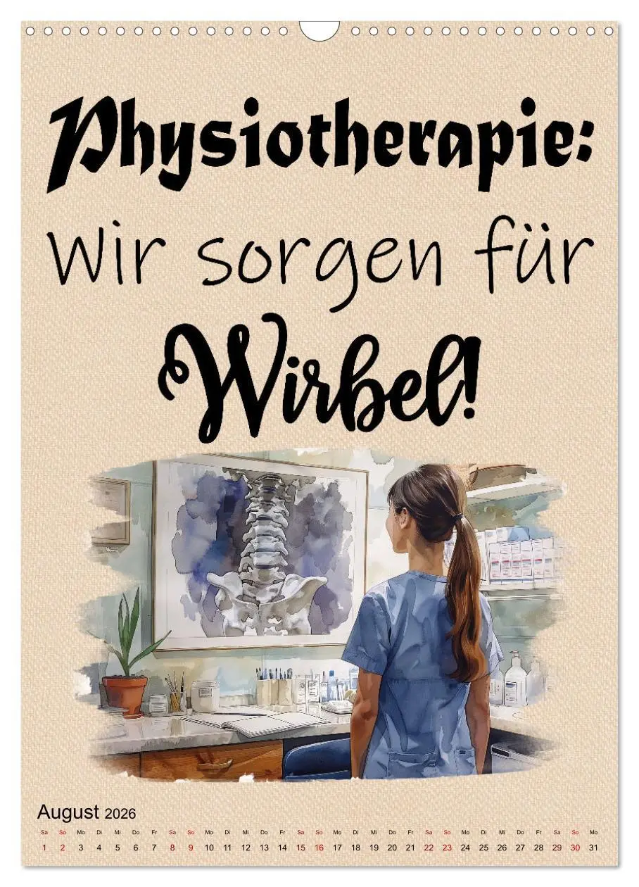 Bild: 9783516263848 | Physiosprüche (Wandkalender 2026 DIN A3 hoch), CALVENDO Monatskalender