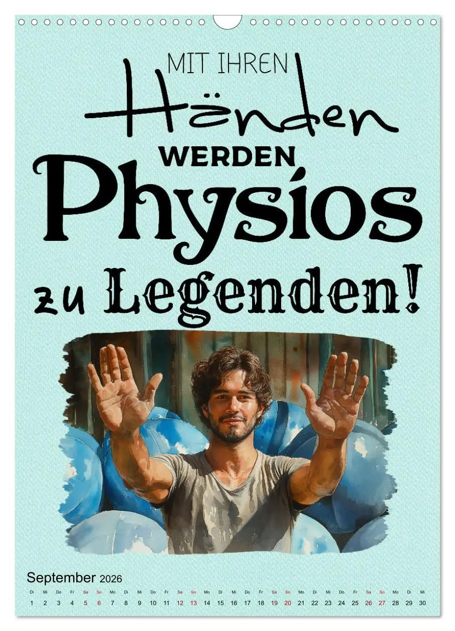 Bild: 9783516263848 | Physiosprüche (Wandkalender 2026 DIN A3 hoch), CALVENDO Monatskalender