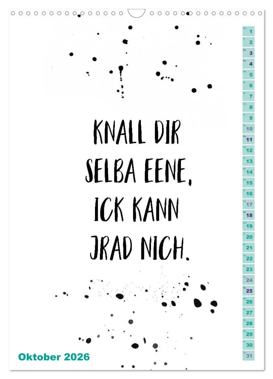 Bild: 9783516403848 | BERLINERISCH Lustige Sprüche (Wandkalender 2026 DIN A3 hoch),...