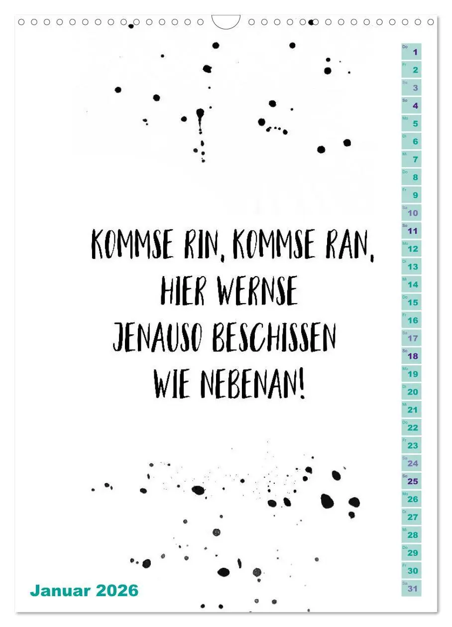Bild: 9783516403848 | BERLINERISCH Lustige Sprüche (Wandkalender 2026 DIN A3 hoch),...