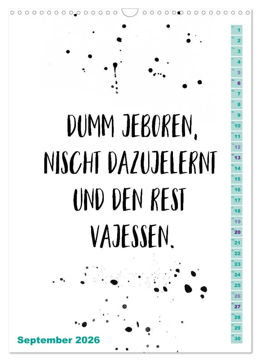 Bild: 9783516403848 | BERLINERISCH Lustige Sprüche (Wandkalender 2026 DIN A3 hoch),...