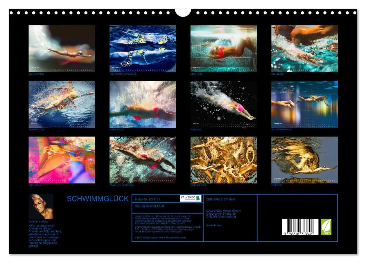 Bild: 9783516713848 | SCHWIMMGLÜCK (Wandkalender 2026 DIN A3 quer), CALVENDO Monatskalender