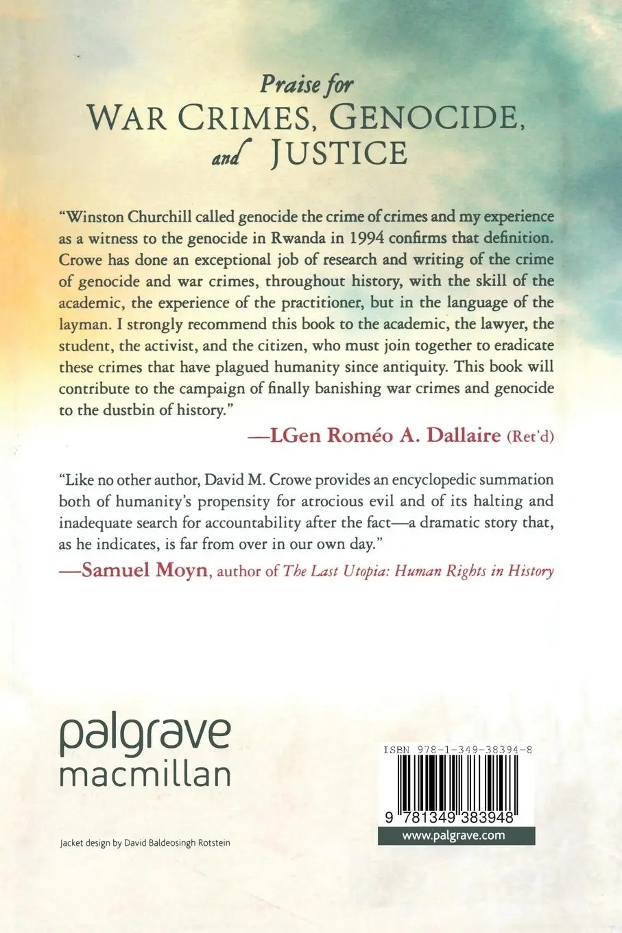 Rückseite: 9781349383948 | War Crimes, Genocide, and Justice | A Global History | D. Crowe | Buch