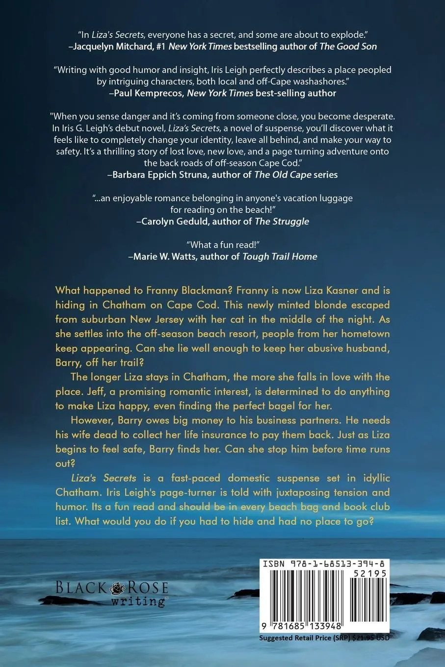 Rückseite: 9781685133948 | Liza's Secrets | A Cape Cod Thriller | Iris Glazner Leigh | Buch