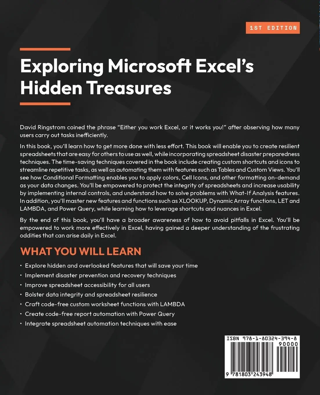Rückseite: 9781803243948 | Exploring Microsoft Excel's Hidden Treasures | David Ringstrom | Buch