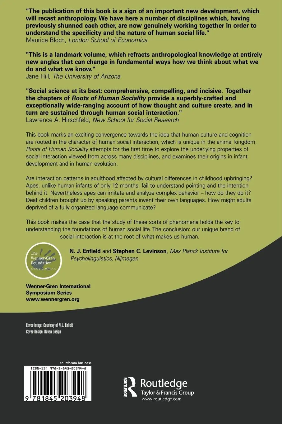 Rückseite: 9781845203948 | Roots of Human Sociality | Culture, Cognition and Interaction | Buch