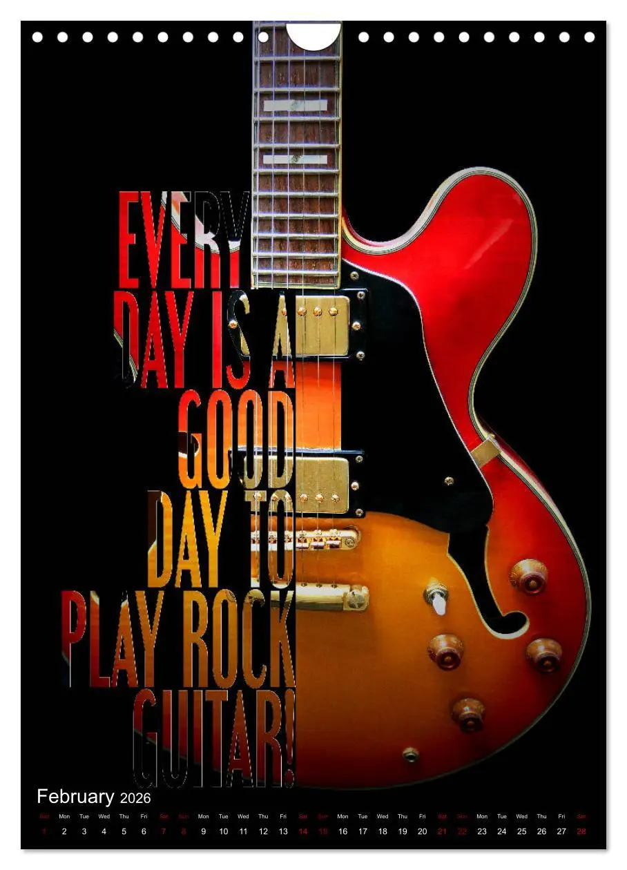 Bild: 9783516563948 | Rock Guitar Beauties (Wall Calendar 2026 DIN A4 portrait), CALVENDO...