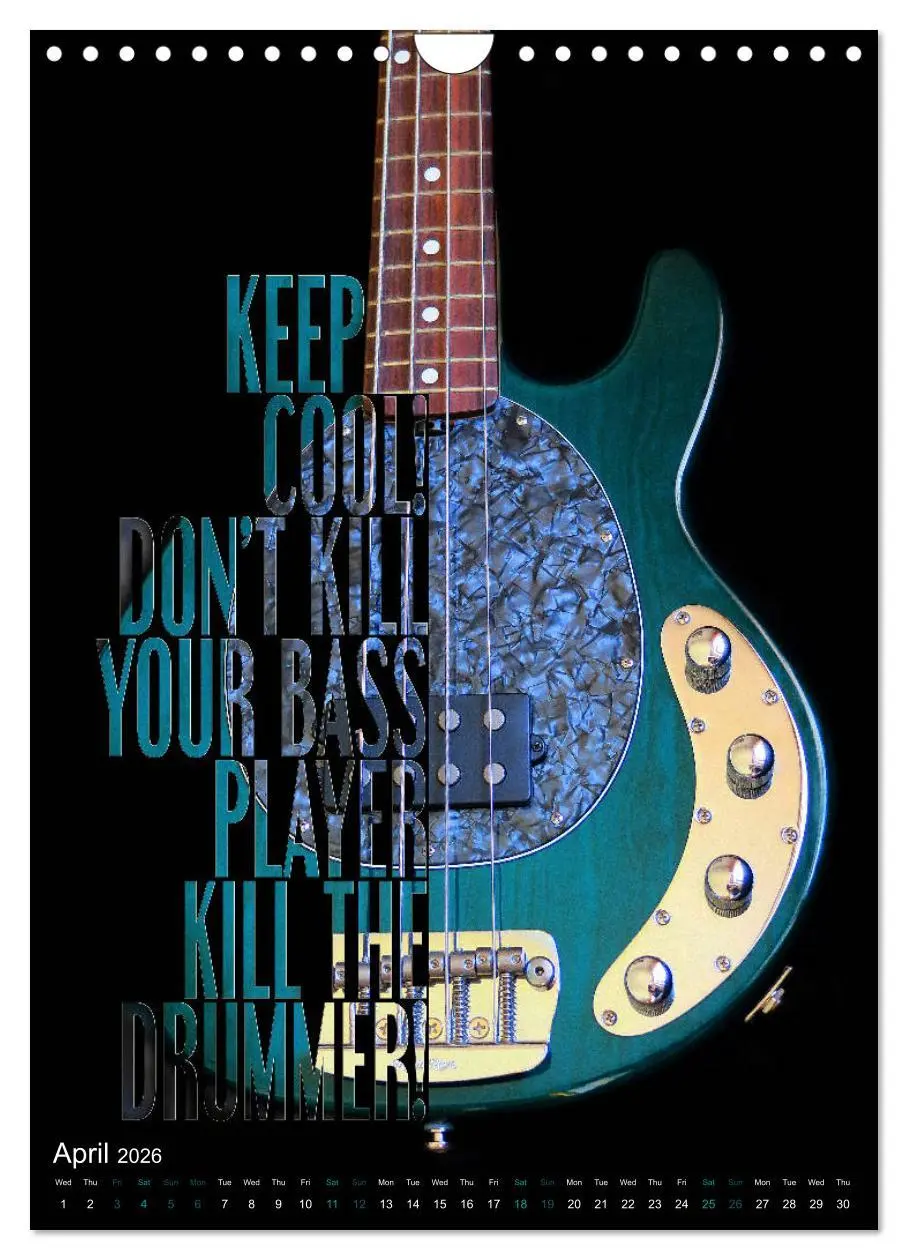 Bild: 9783516563948 | Rock Guitar Beauties (Wall Calendar 2026 DIN A4 portrait), CALVENDO...