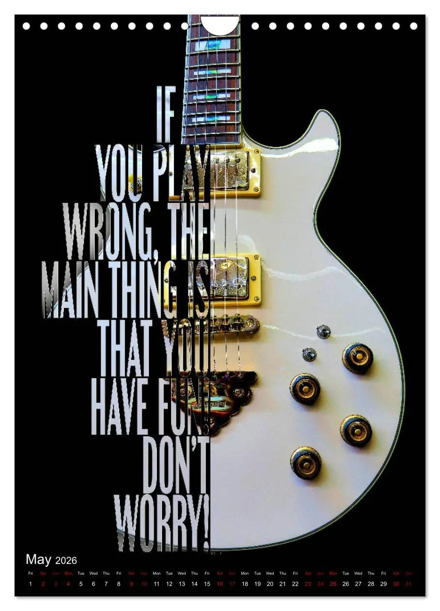 Bild: 9783516563948 | Rock Guitar Beauties (Wall Calendar 2026 DIN A4 portrait), CALVENDO...