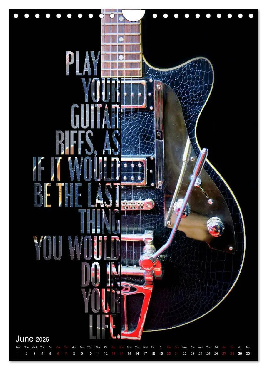 Bild: 9783516563948 | Rock Guitar Beauties (Wall Calendar 2026 DIN A4 portrait), CALVENDO...