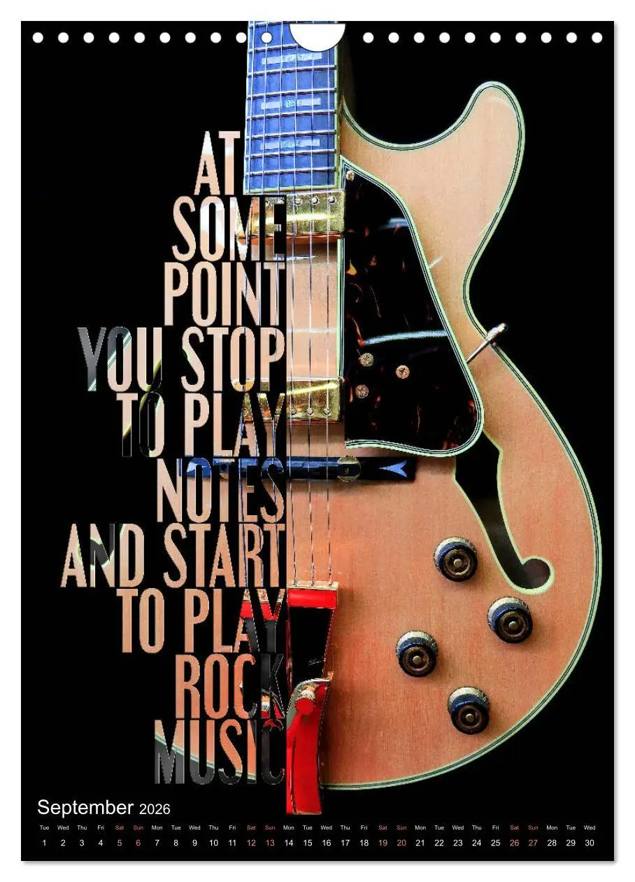 Bild: 9783516563948 | Rock Guitar Beauties (Wall Calendar 2026 DIN A4 portrait), CALVENDO...