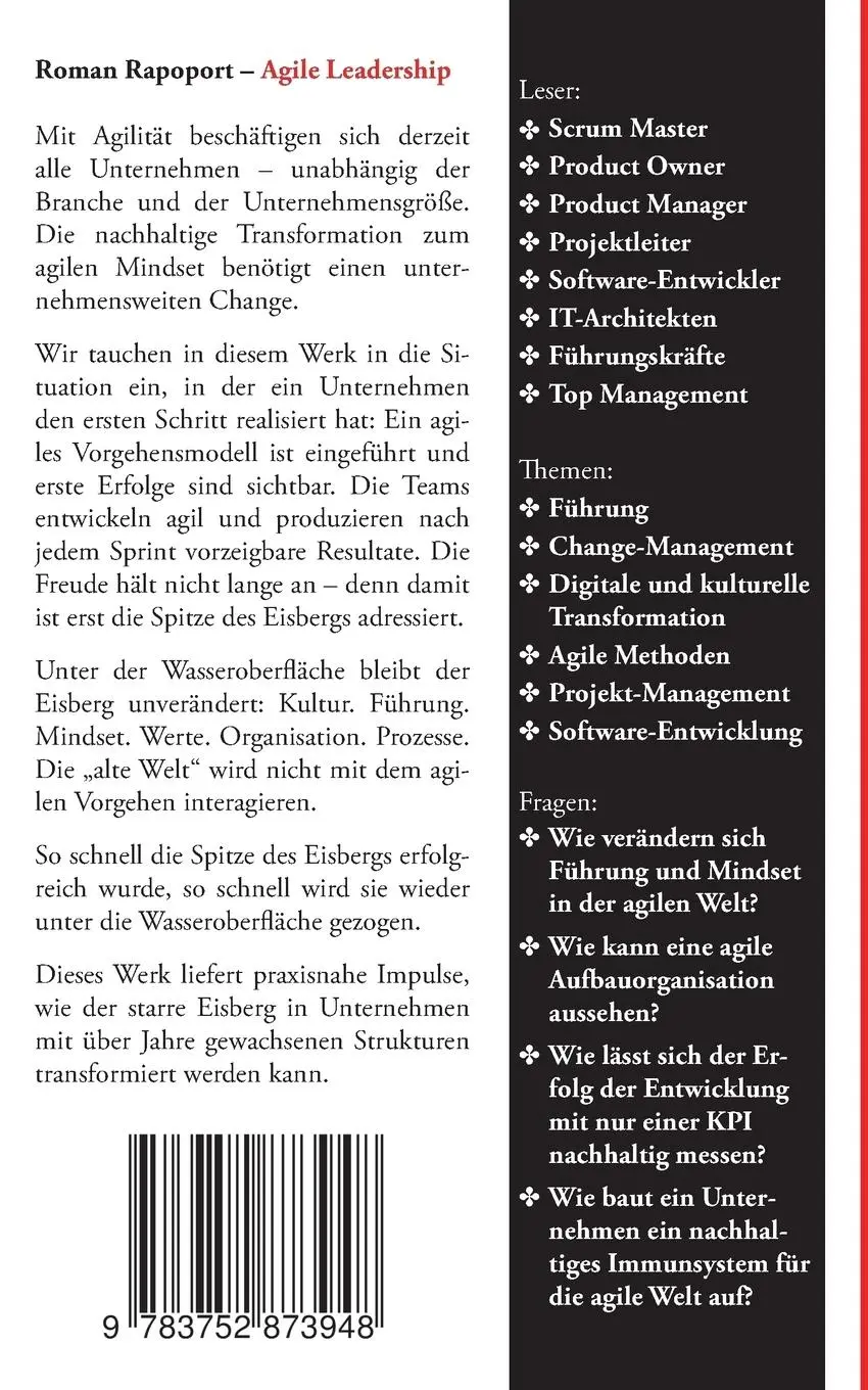 Rückseite: 9783752873948 | Agile Leadership | Agilität Nachhaltig im Unternehmen Etablieren