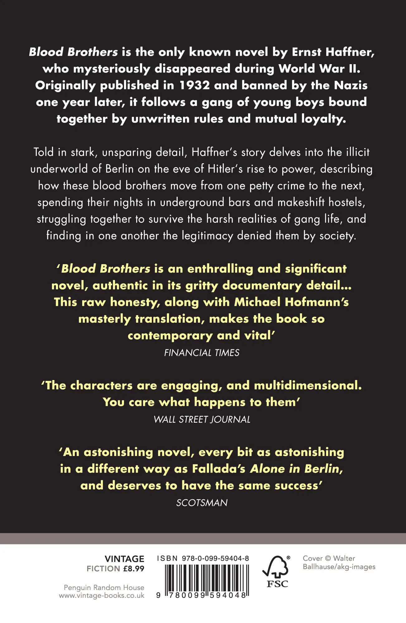Rückseite: 9780099594048 | Blood Brothers | Ernst Haffner | Taschenbuch | Kartoniert / Broschiert