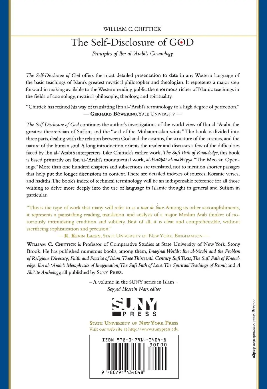 Rückseite: 9780791434048 | The Self-Disclosure of God | Principles of Ibn al-¿Arab¿'s Cosmology