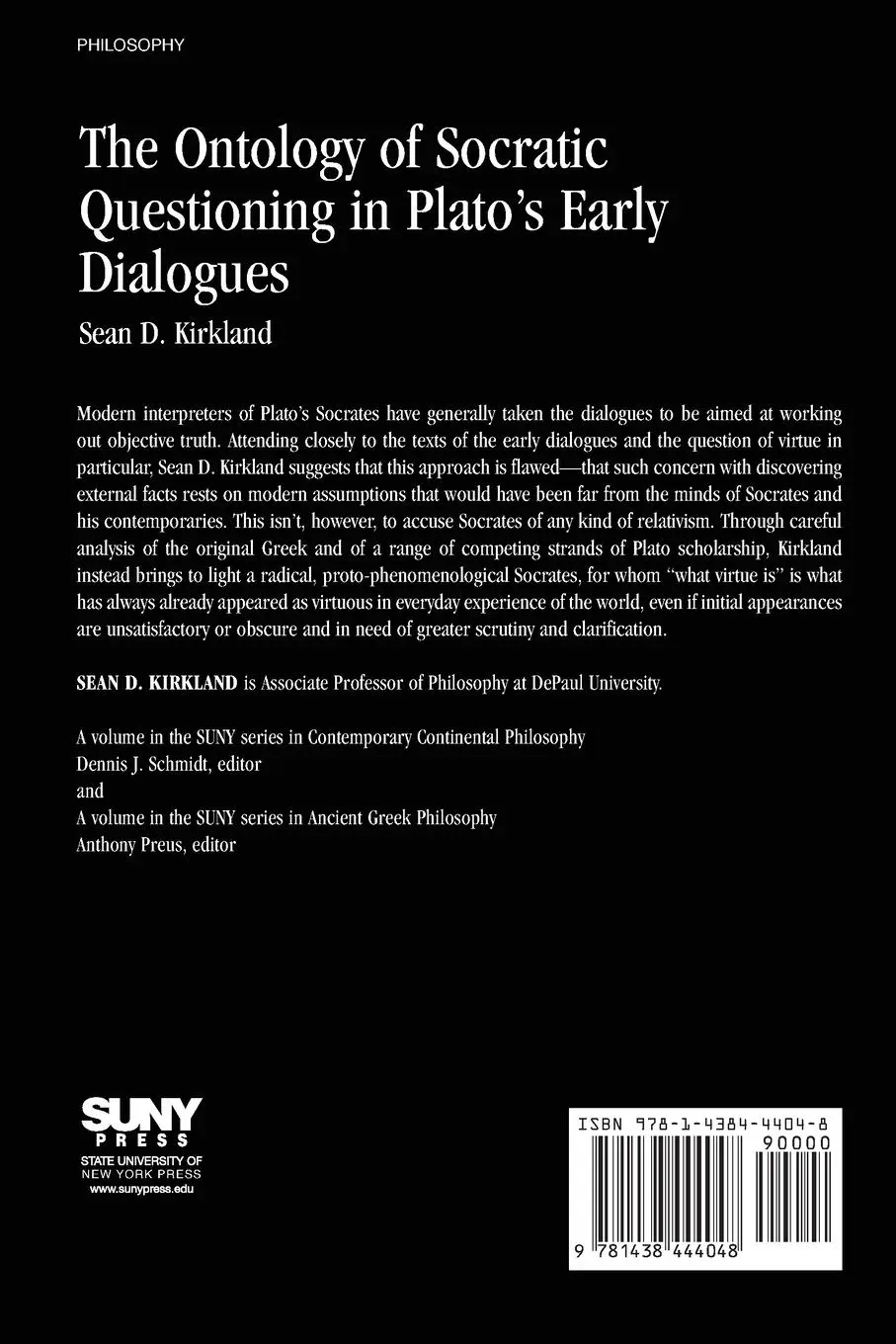 Rückseite: 9781438444048 | The Ontology of Socratic Questioning in Plato's Early Dialogues | Buch