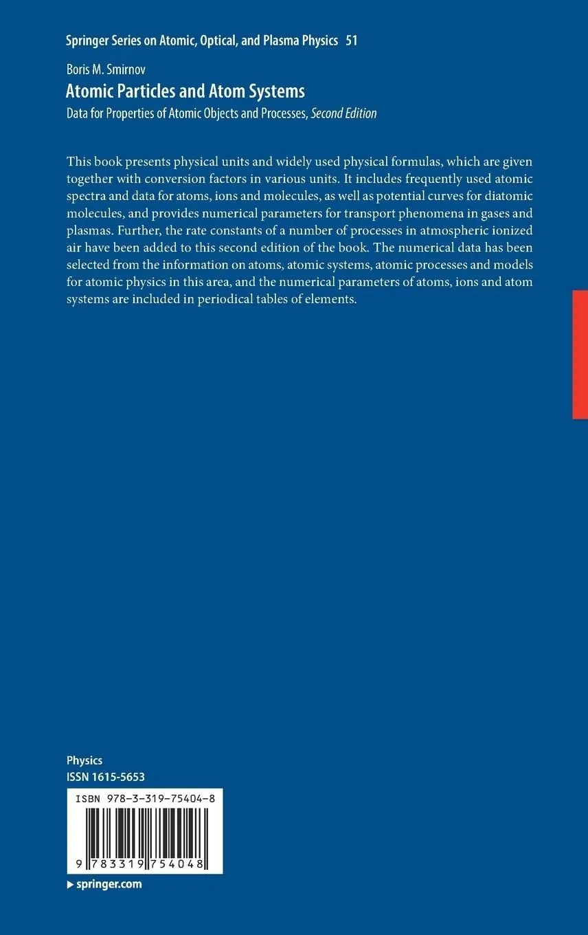Rückseite: 9783319754048 | Atomic Particles and Atom Systems | Boris M. Smirnov | Buch | viii