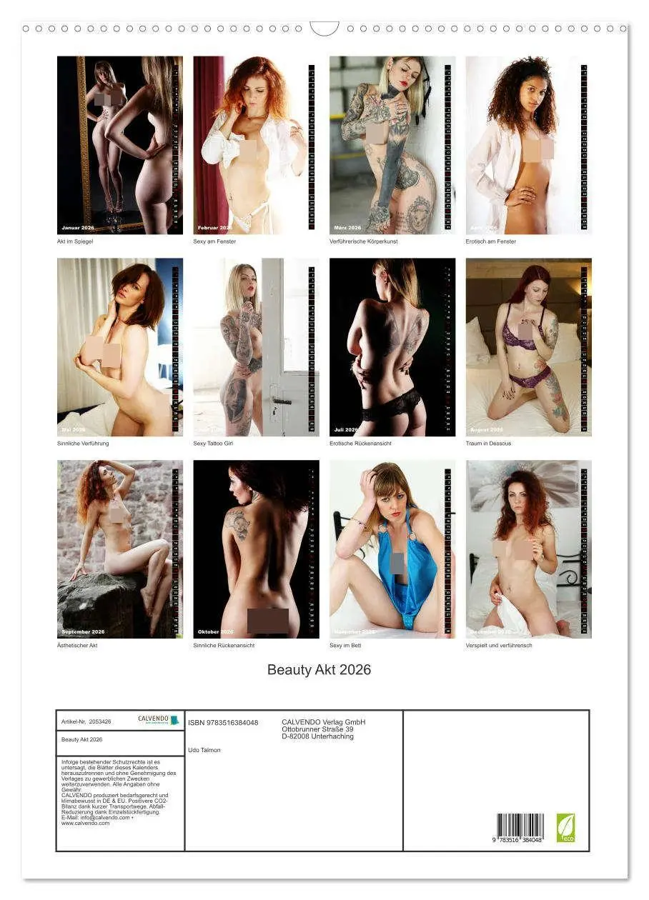 Bild: 9783516384048 | Beauty Akt 2026 (Wandkalender 2026 DIN A2 hoch), CALVENDO...
