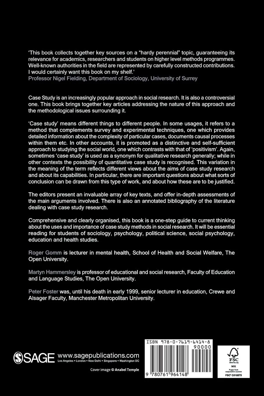 Rückseite: 9780761964148 | Case Study Method | Key Issues, Key Texts | Roger Gomm (u. a.) | Buch