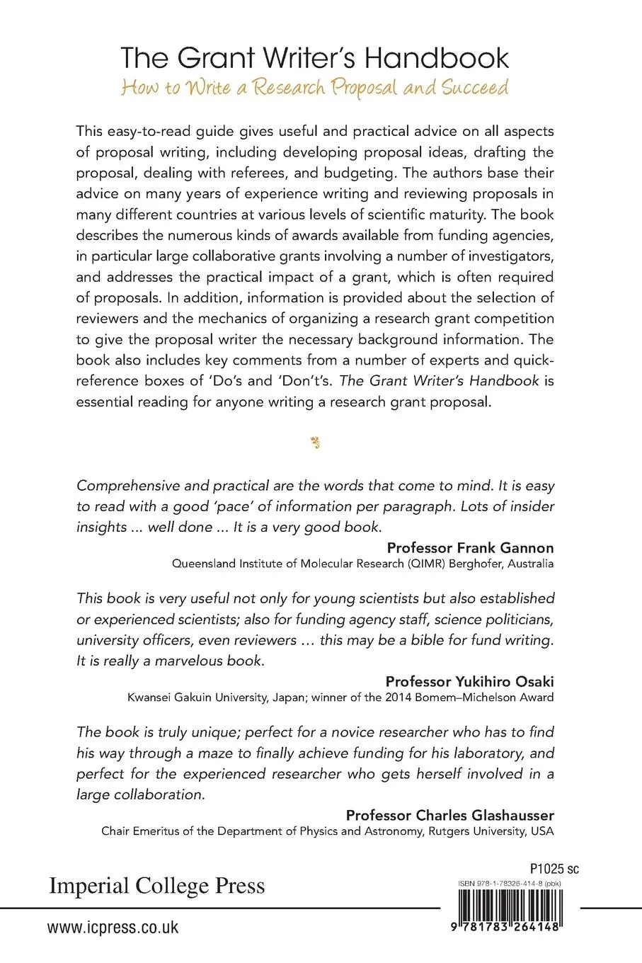 Rückseite: 9781783264148 | GRANT WRITER'S HANDBOOK, THE | Gerard M Crawley &amp; Eoin O'Sullivan
