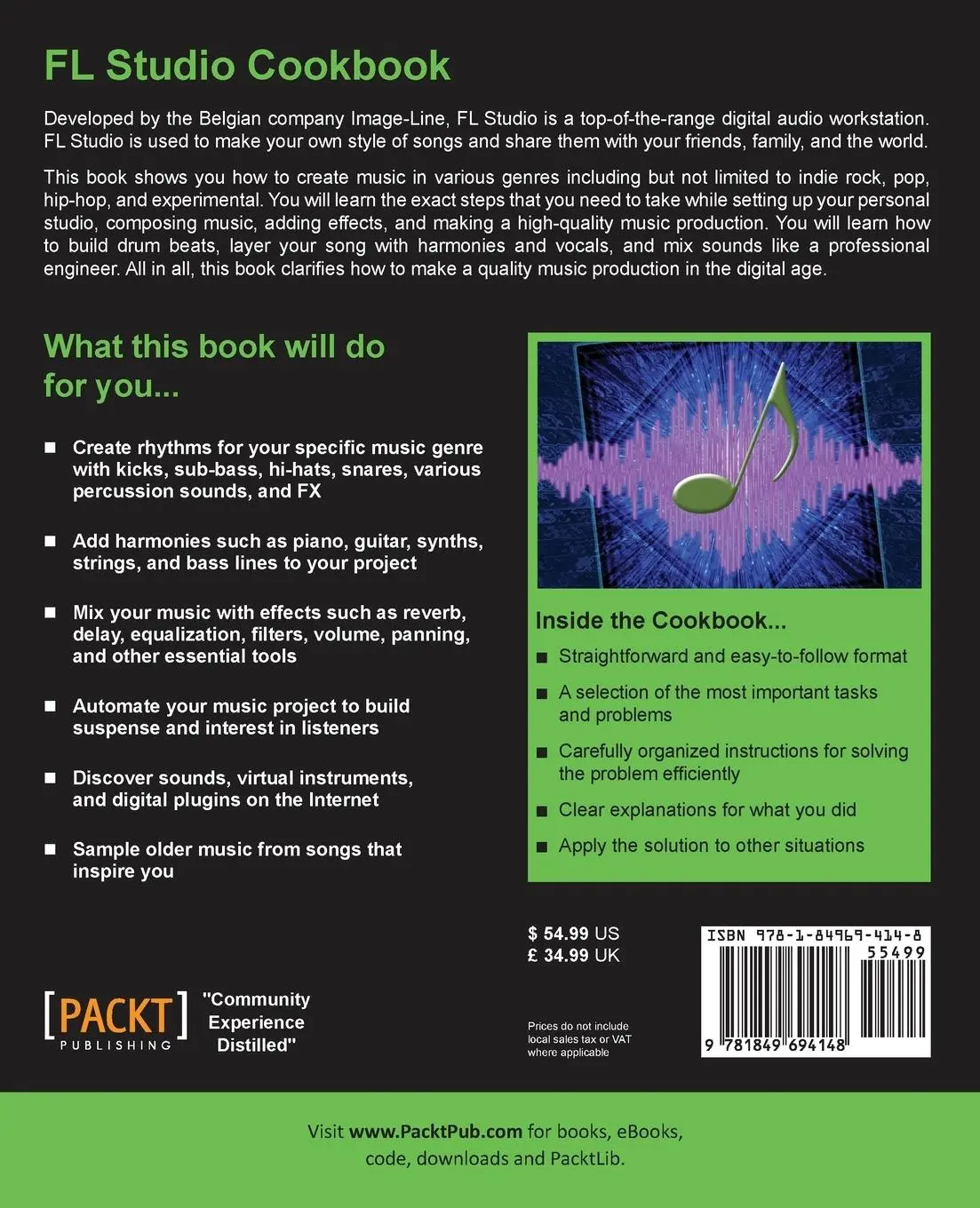 Rückseite: 9781849694148 | FL Studio Cookbook | Shaun Friedman | Taschenbuch | Englisch | 2014