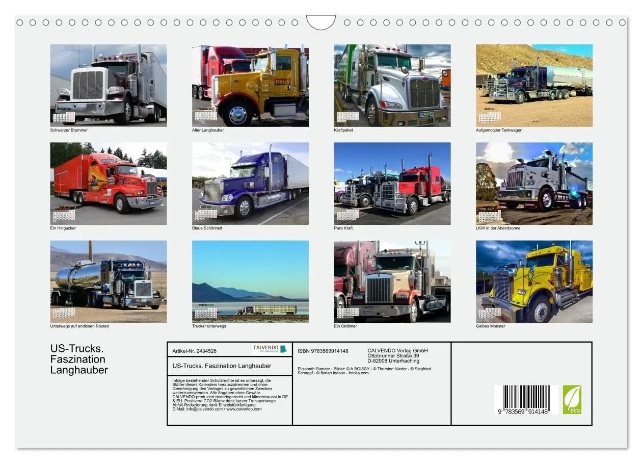 Bild: 9783569914148 | US-Trucks. Faszination Langhauber (Wandkalender 2027 DIN A3 quer),...