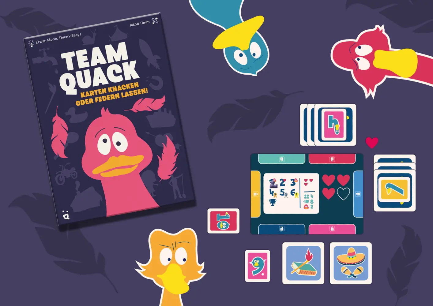 Bild: 7640139534248 | Team Quack | Karten knacken oder Federn lassen | Thierry Saeys (u. a.)