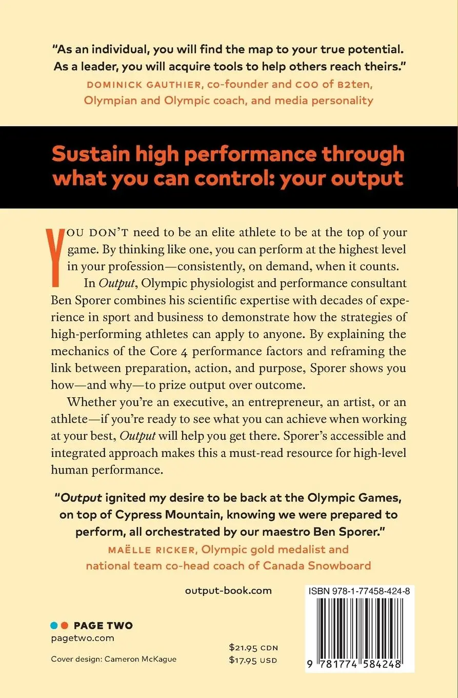 Rückseite: 9781774584248 | Output | Optimizing Your Performance with Lessons Learned from Sport
