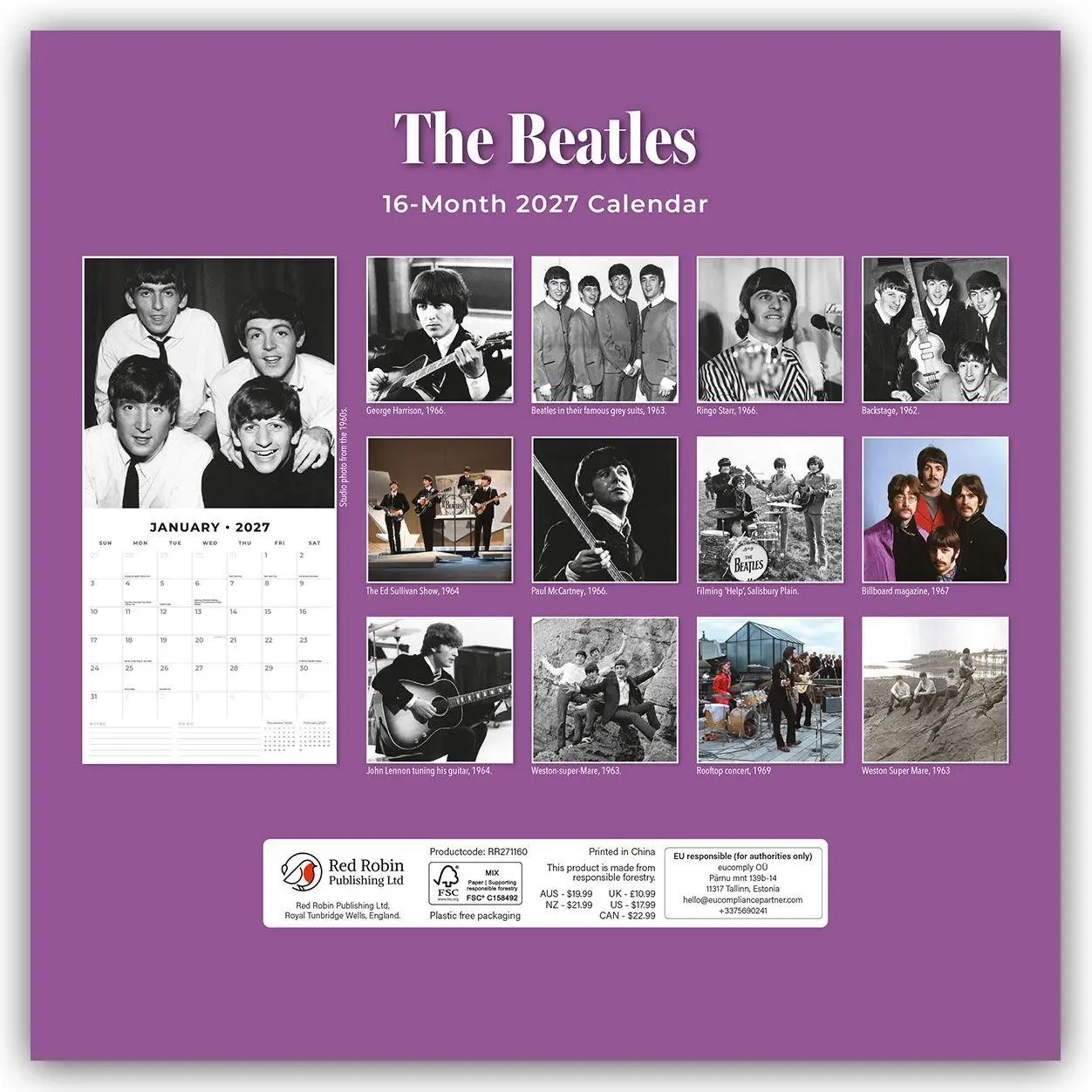 Bild: 9781837014248 | The Beatles 2027 - 16-Monatskalender | Robin Red | Kalender | 28 S.