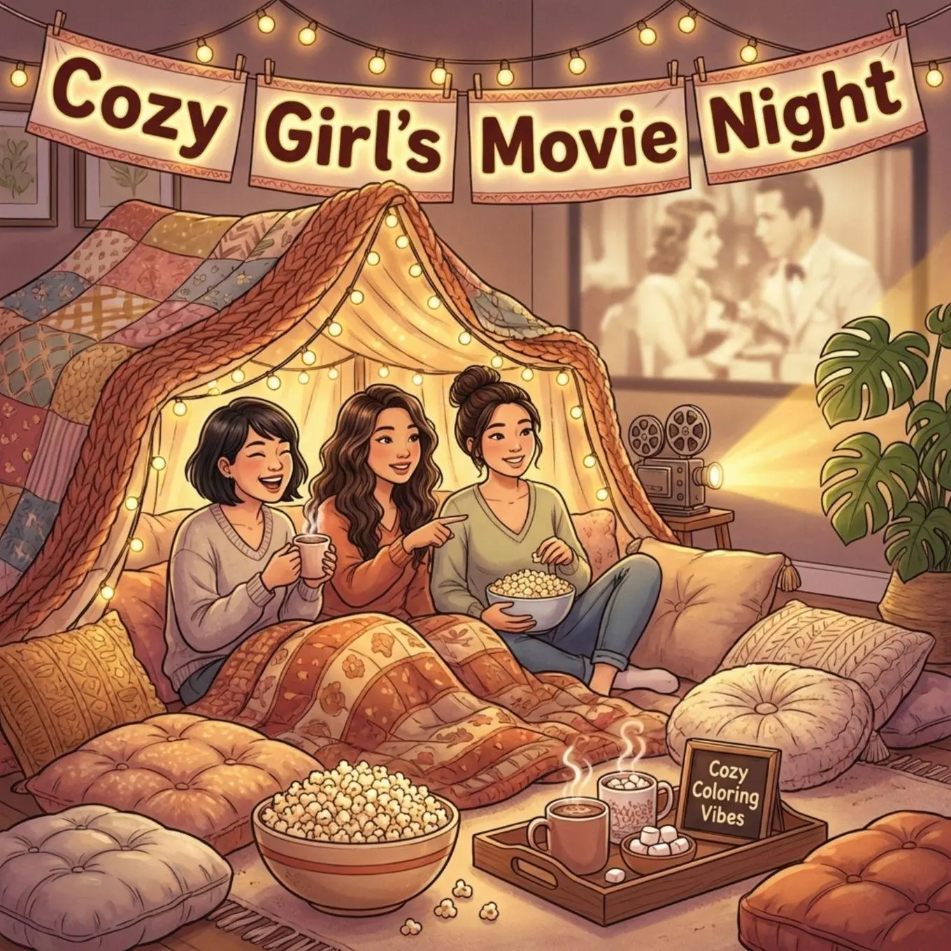 Cover: 9781965964248 | Cozy Girl's Movie Night | Cozy Coloring Vibes | Taschenbuch | Englisch