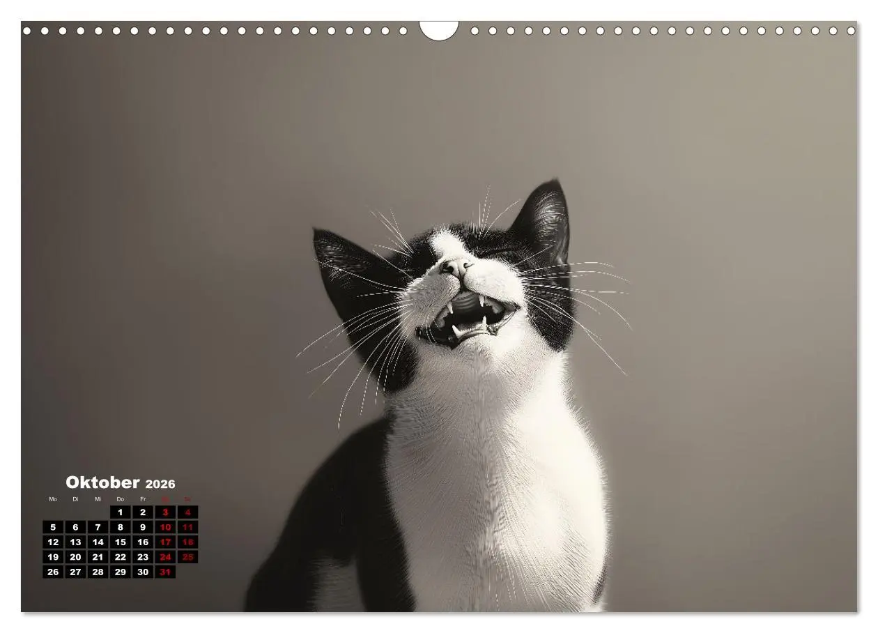 Bild: 9783457344248 | Auch Katzen lachen gern (Wandkalender 2026 DIN A3 quer), CALVENDO...