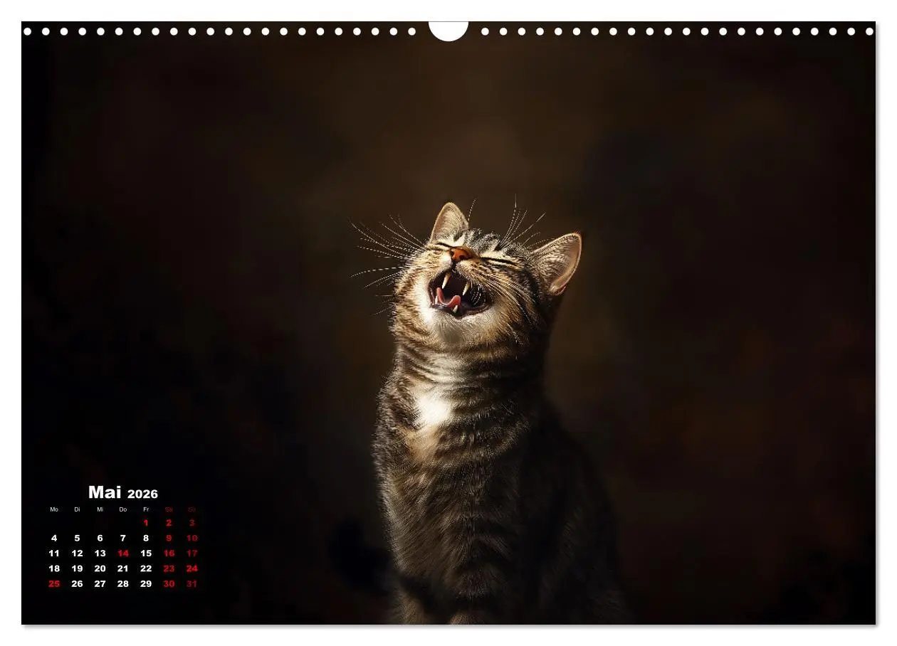 Bild: 9783457344248 | Auch Katzen lachen gern (Wandkalender 2026 DIN A3 quer), CALVENDO...