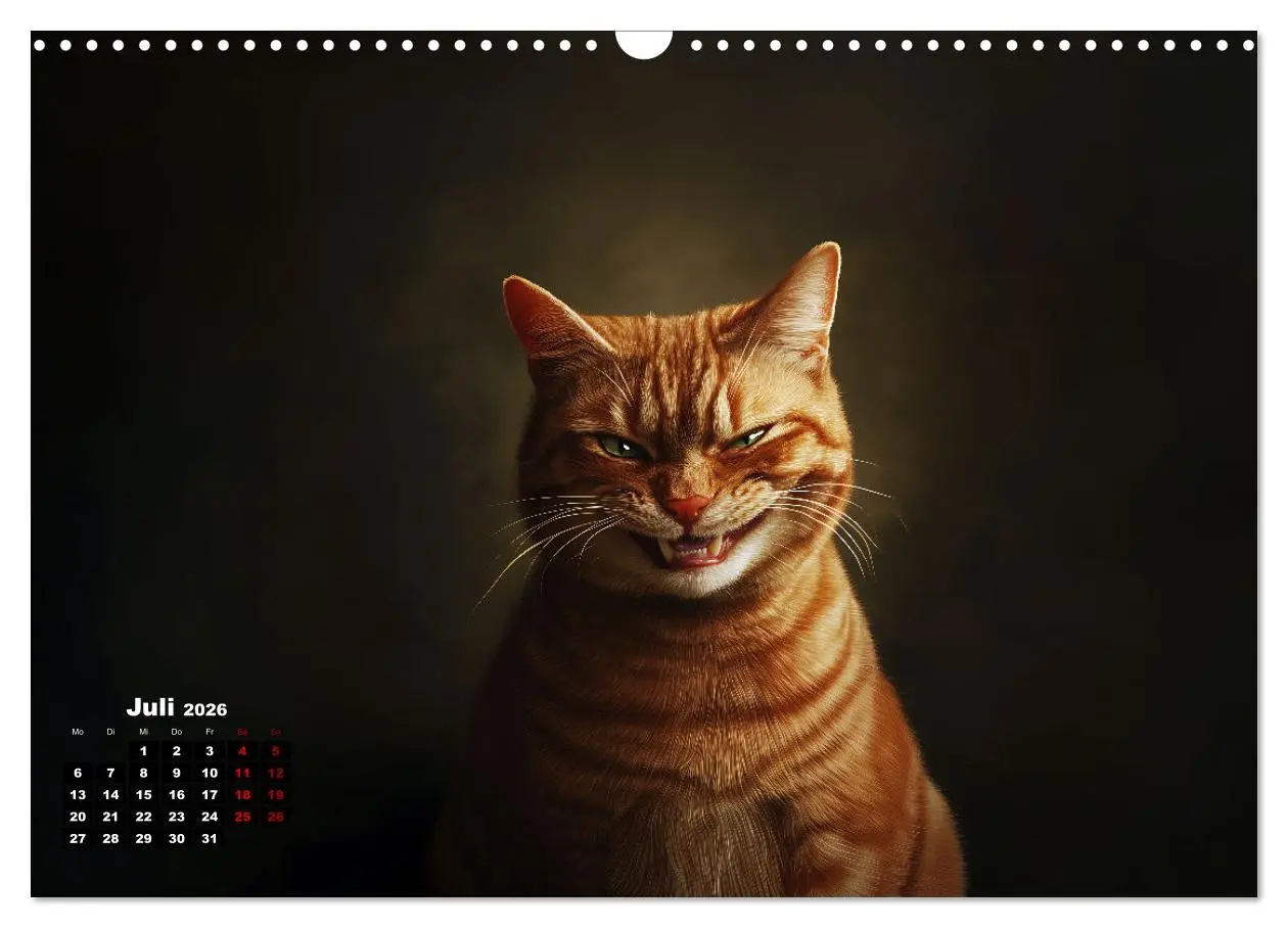 Bild: 9783457344248 | Auch Katzen lachen gern (Wandkalender 2026 DIN A3 quer), CALVENDO...