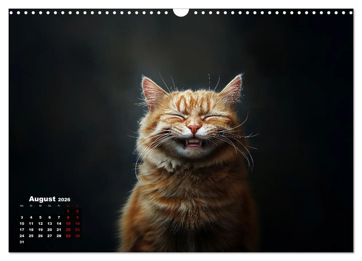 Bild: 9783457344248 | Auch Katzen lachen gern (Wandkalender 2026 DIN A3 quer), CALVENDO...