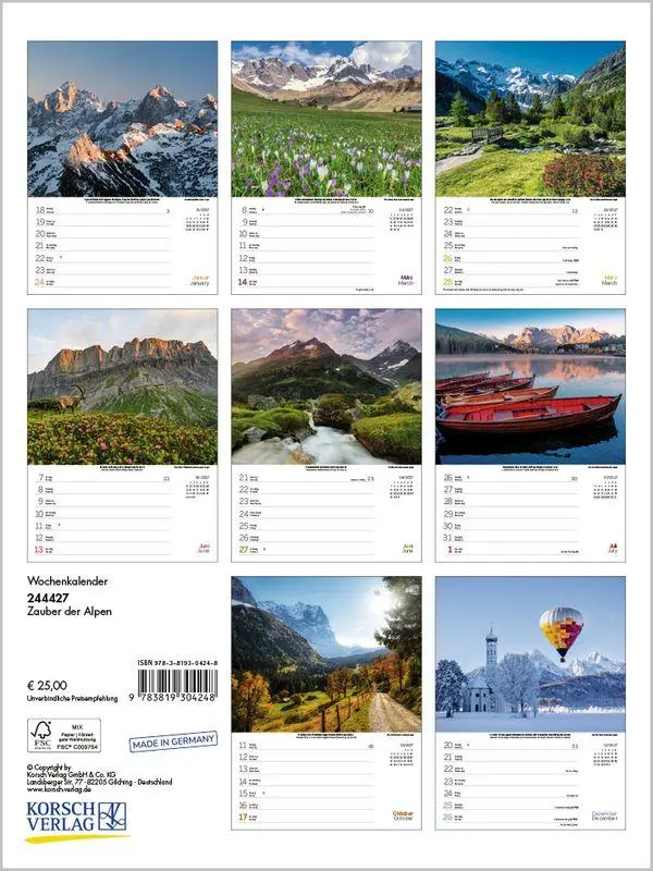 Bild: 9783819304248 | Zauber der Alpen 2027 | Korsch Verlag | Kalender | Spiralbindung