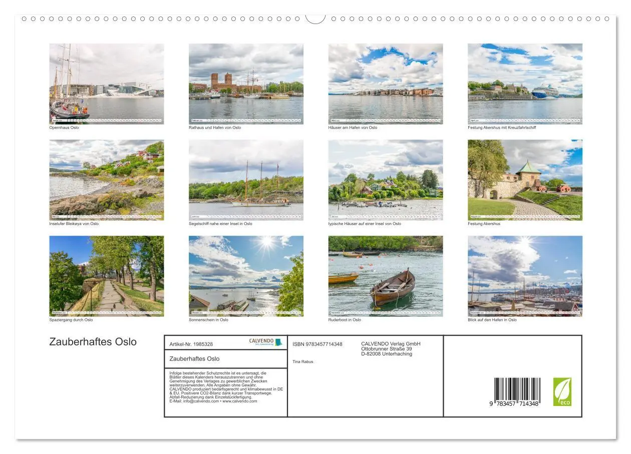 Bild: 9783457714348 | Zauberhaftes Oslo (hochwertiger Premium Wandkalender 2026 DIN A2...