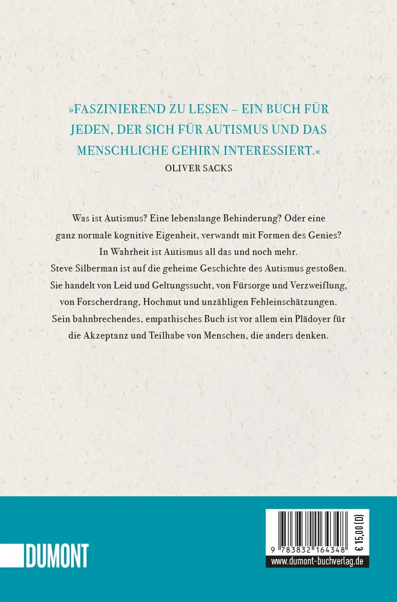Rückseite: 9783832164348 | Geniale Störung | Steve Silberman | Taschenbuch | DuMont Taschenbücher