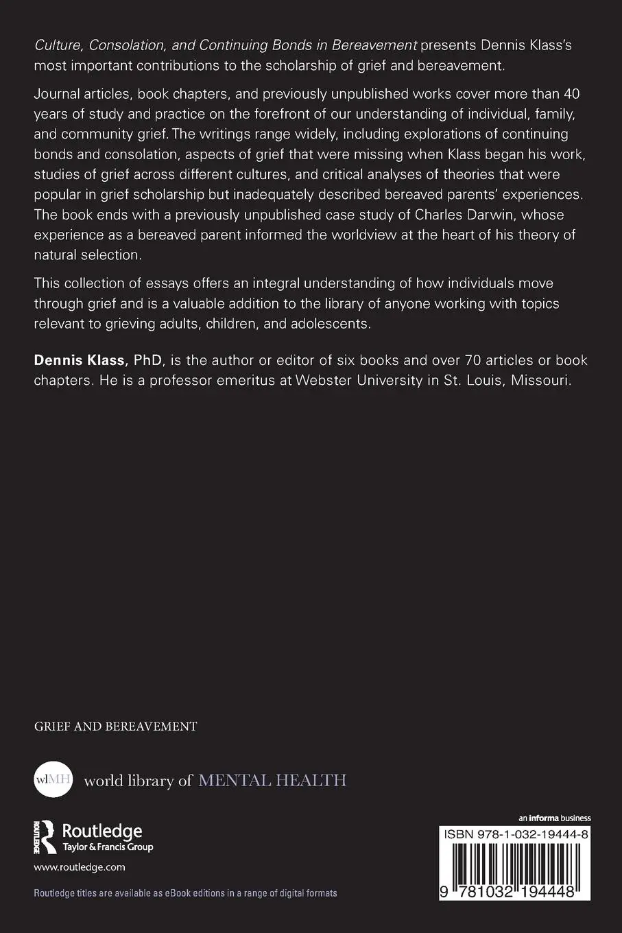 Rückseite: 9781032194448 | Culture, Consolation, and Continuing Bonds in Bereavement | Klass