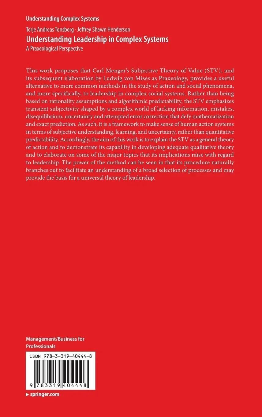 Rückseite: 9783319404448 | Understanding Leadership in Complex Systems | Henderson (u. a.) | Buch