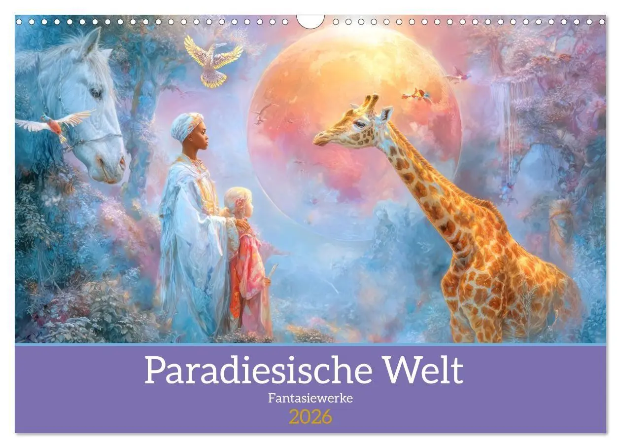 Cover: 9783516654448 | Paradiesische Welt - Fantasiewerke (Wandkalender 2026 DIN A3 quer),...