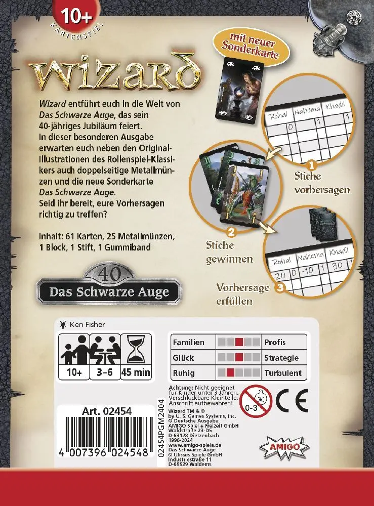 Bild: 4007396024548 | Wizard - Das Schwarze Auge (Kartenspiel) | Ken Fisher | Spiel | 02454