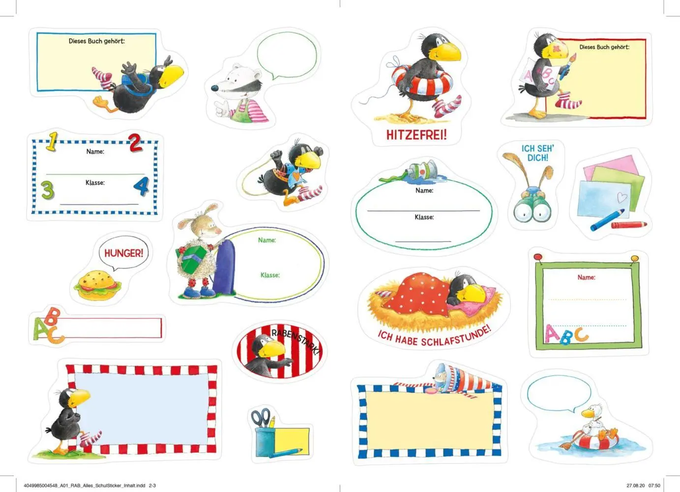 Bild: 4049985004548 | Der kleine Rabe Socke: Alles Schul-Sticker | Annet Rudolph | Broschur