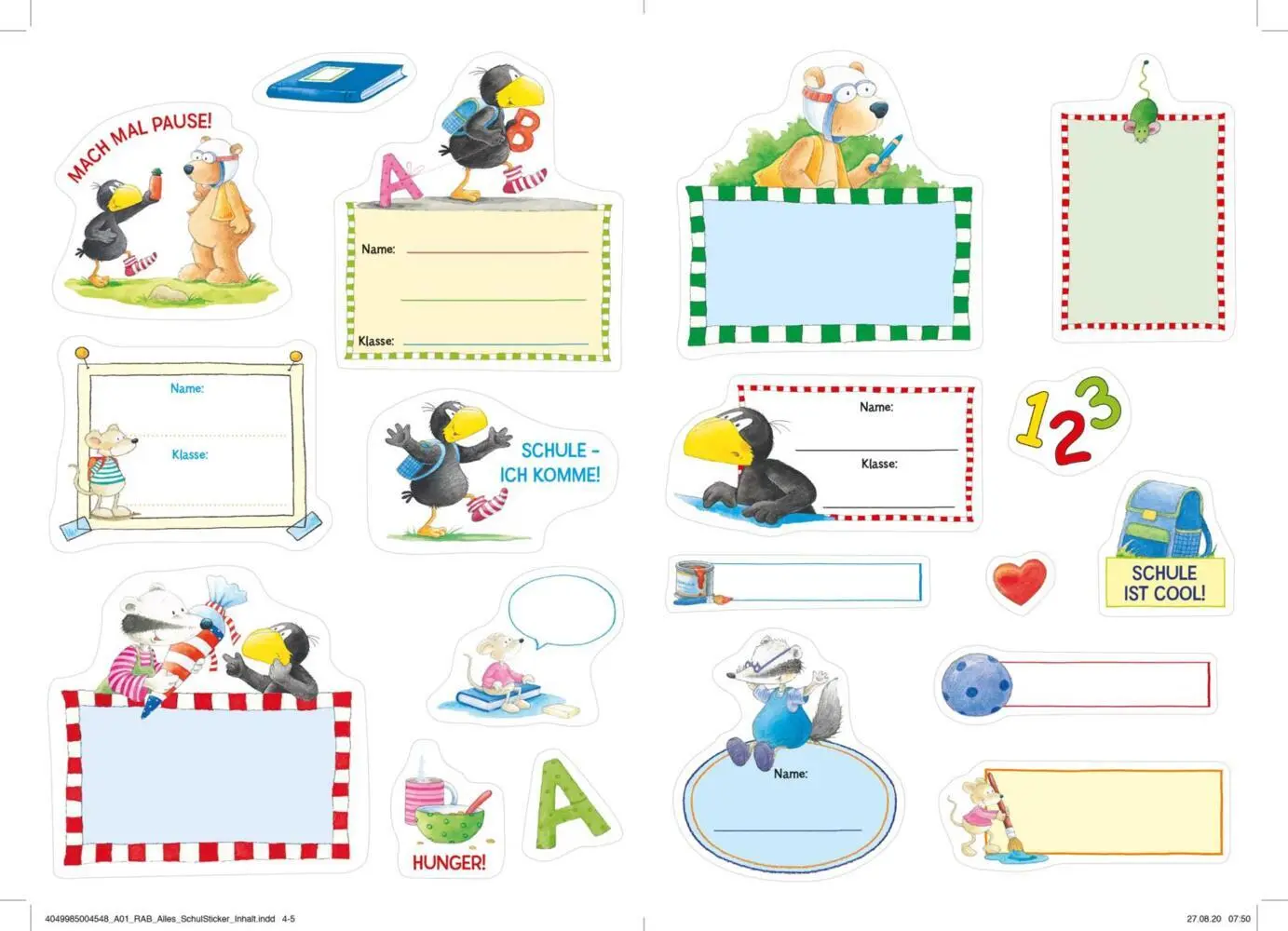 Bild: 4049985004548 | Der kleine Rabe Socke: Alles Schul-Sticker | Annet Rudolph | Broschur