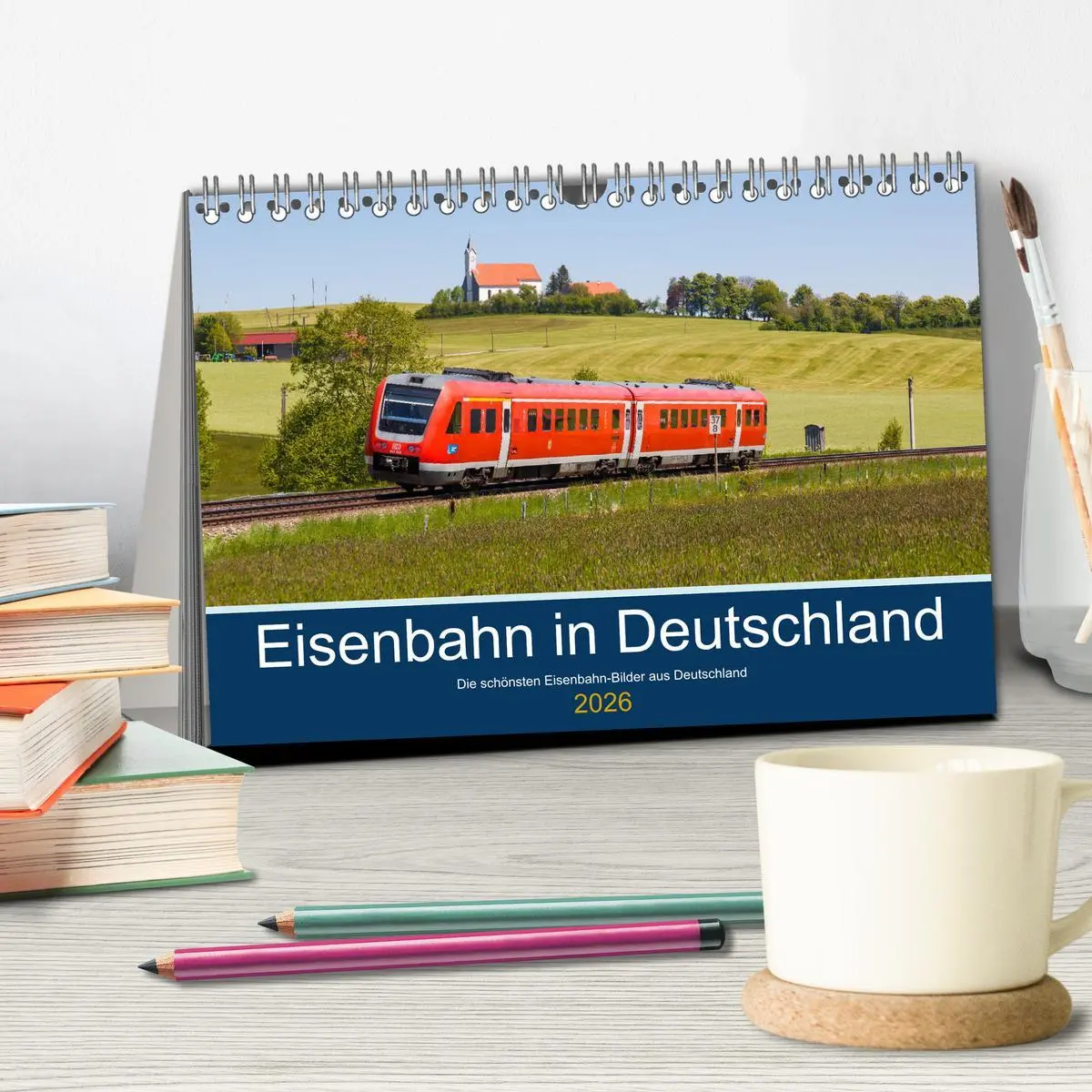 Bild: 9783457624548 | Eisenbahn in Deutschland (Tischkalender 2026 DIN A5 quer), CALVENDO...