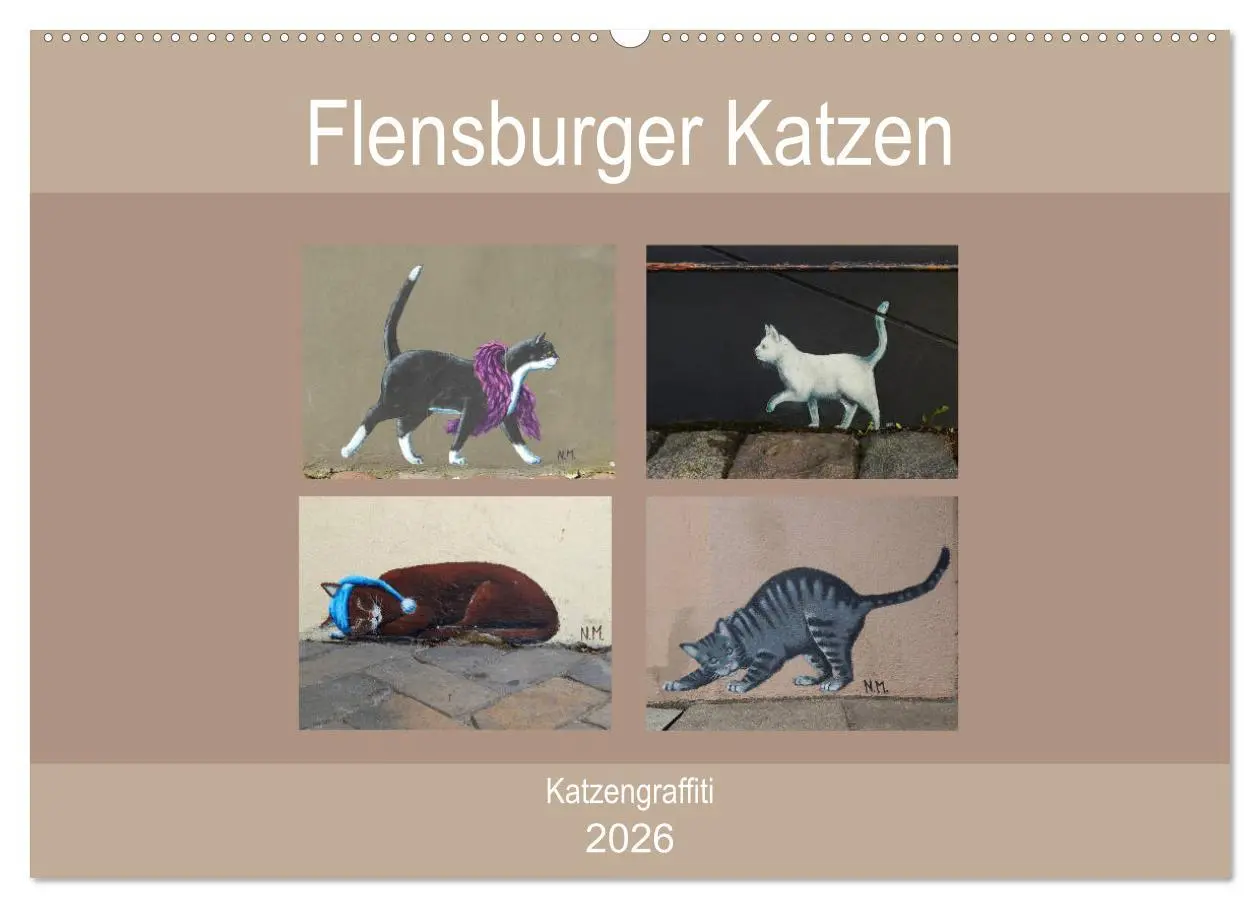 Cover: 9783457934548 | Flensburger Katzen (Wandkalender 2026 DIN A2 quer), CALVENDO...