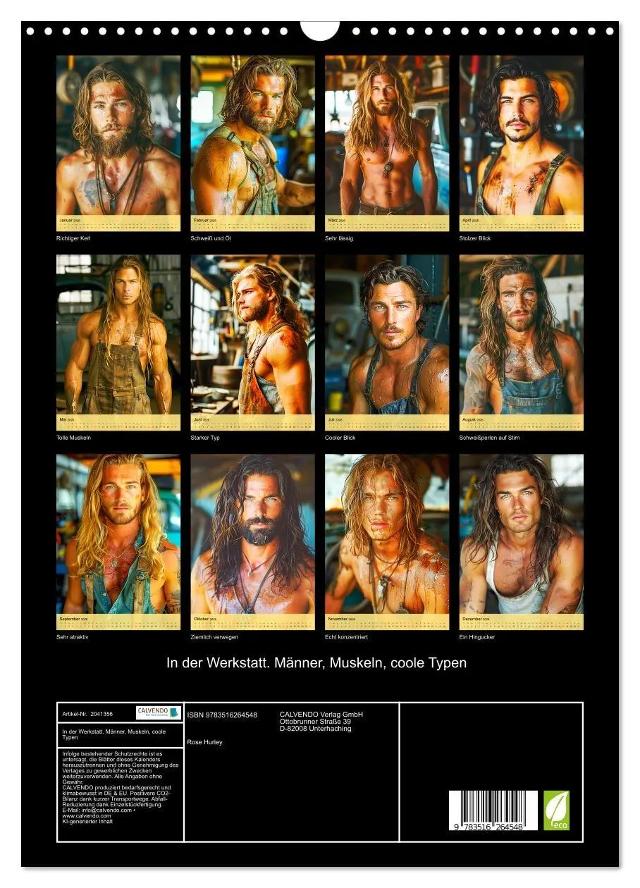 Bild: 9783516264548 | In der Werkstatt. Männer, Muskeln, coole Typen (Wandkalender 2026...