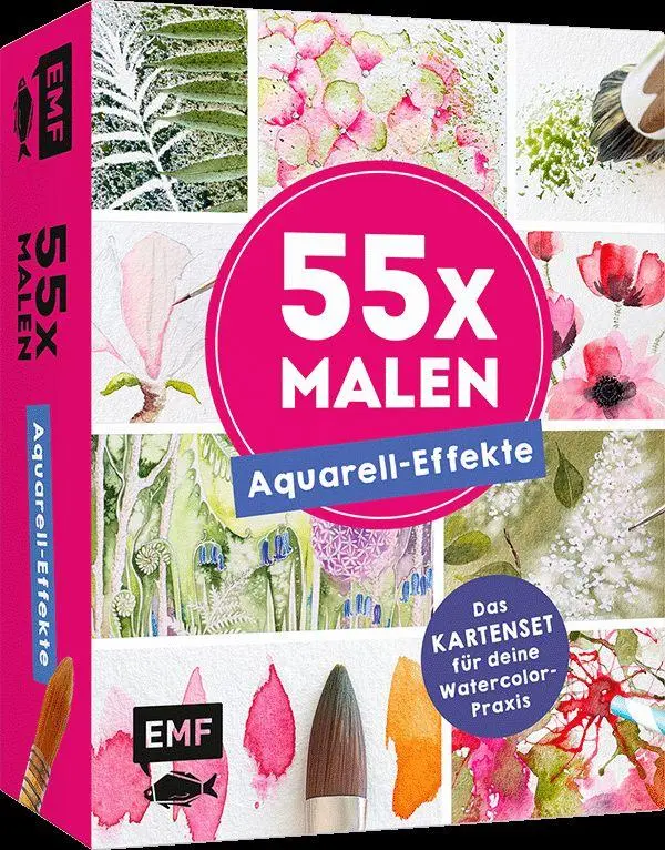 55 x malen - Aquarell-Effekte: Das Kartenset für deine Watercolor-Praxis