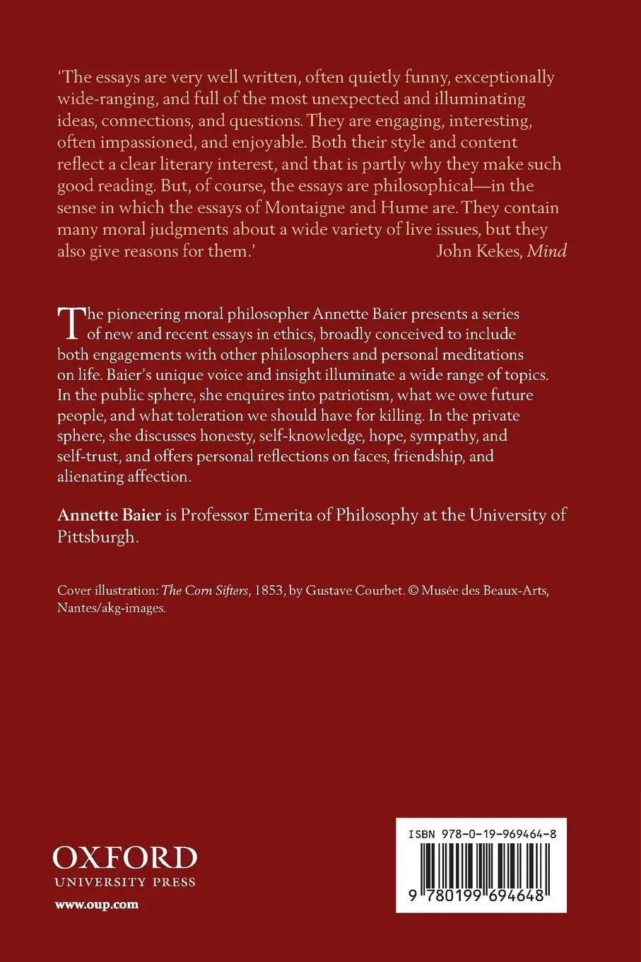 Rückseite: 9780199694648 | Reflections on How We Live | Annette C. Baier | Taschenbuch | Englisch