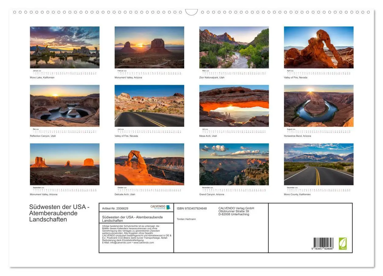 Bild: 9783457924648 | Südwesten der USA - Atemberaubende Landschaften (Wandkalender 2026...